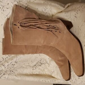 Hokus Pokus Suede Leather western style Heeled Boot